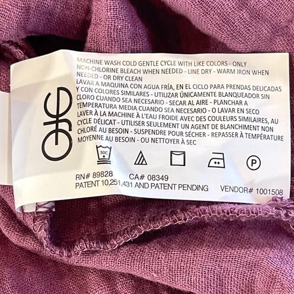 Women’s Anne Klein Purple Crinkle Button Down Shirt L - Picture 5 of 10